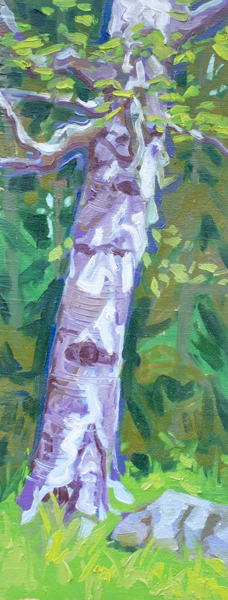 Out Back, 11.25x4.5", oil on wood, 2025, $80