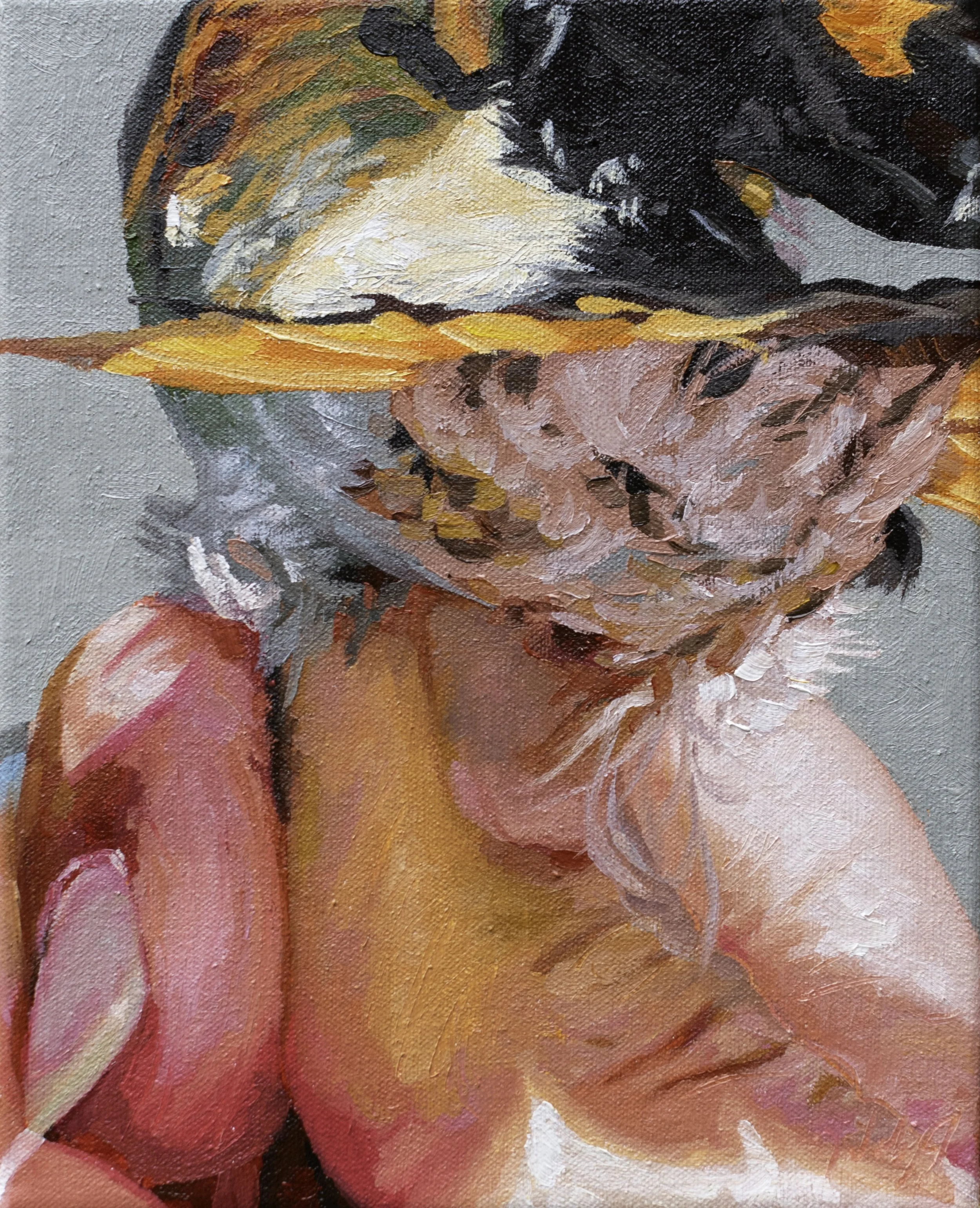 Redstart Glow, 10x8", oil on canvas, 2024, $160