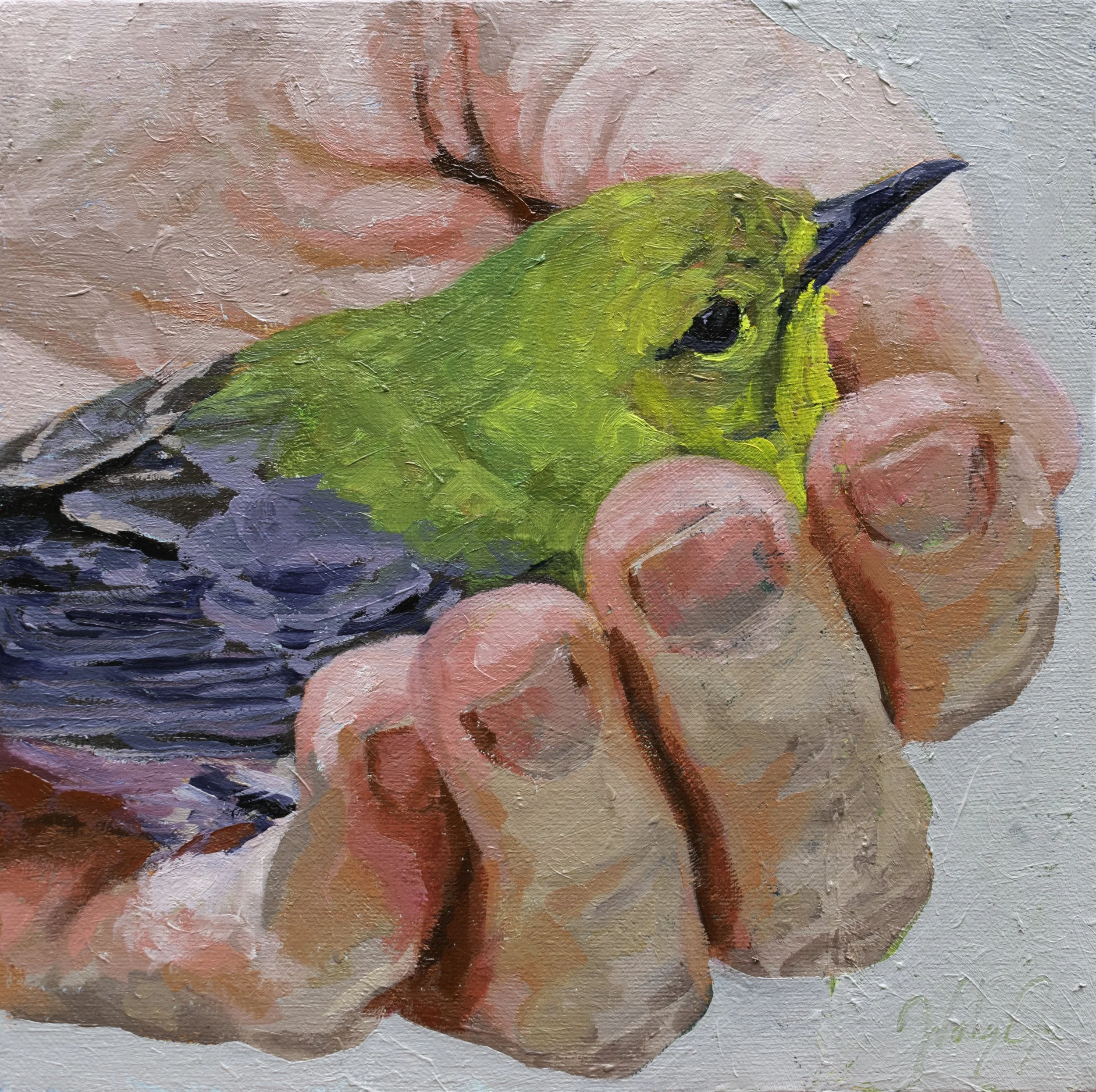 Release, 10x10", oil on canvas, 2023, $200