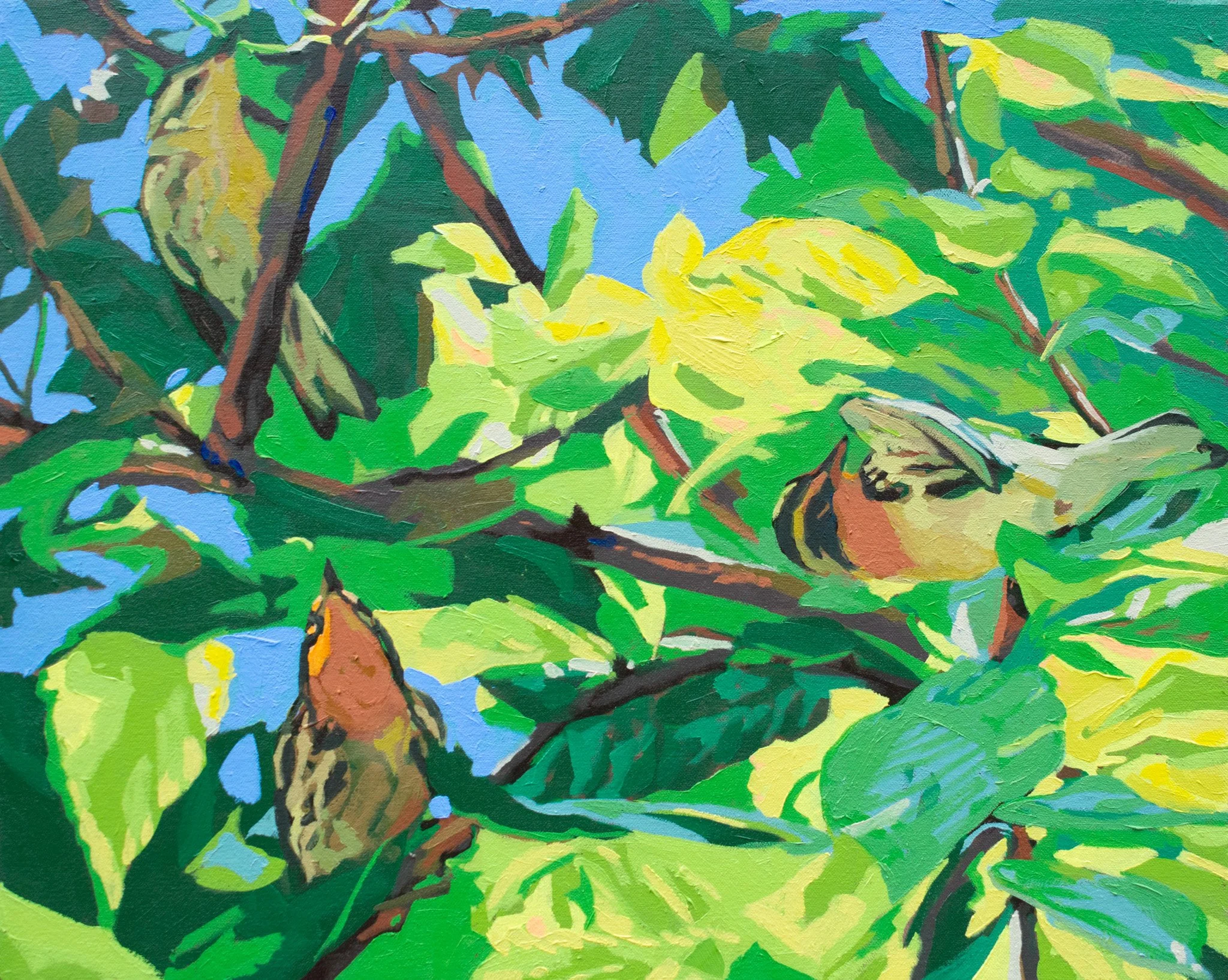 Canopy Flame, 16x20", oil on canvas, 2026, $650