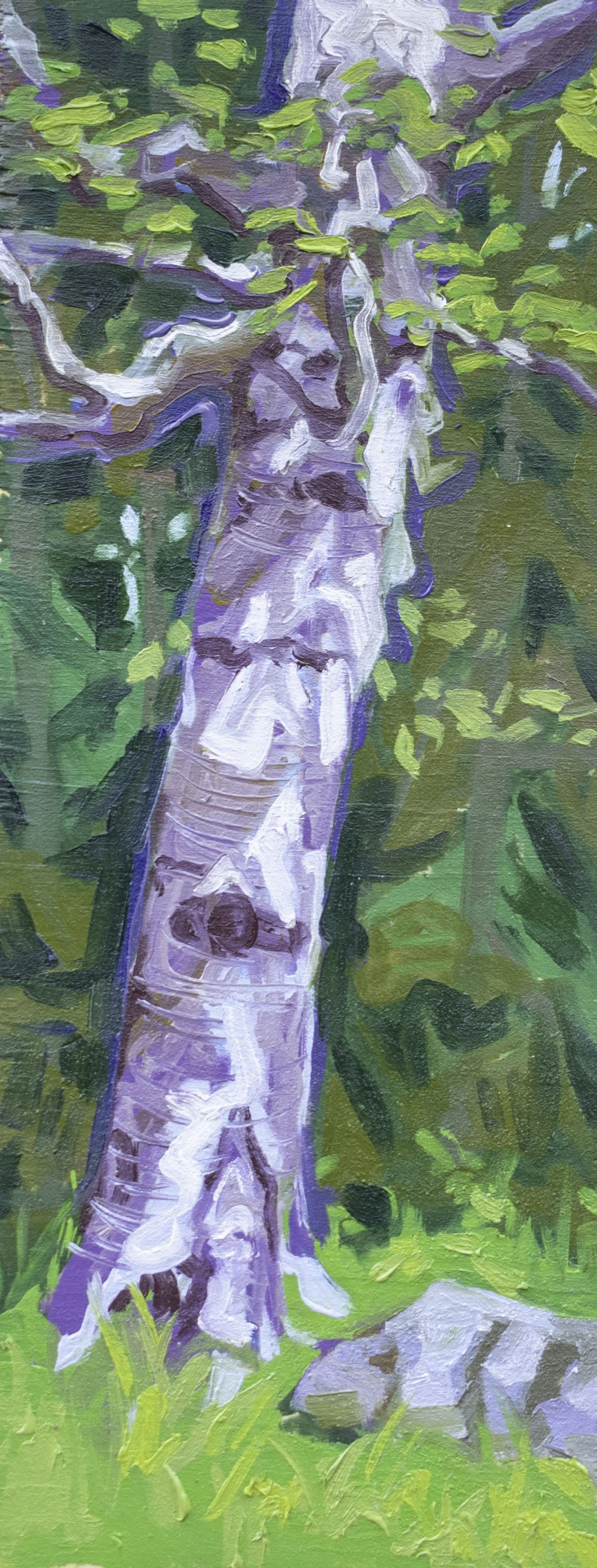 Out Back, 11.25x4.5", oil on wood, 2025, $80