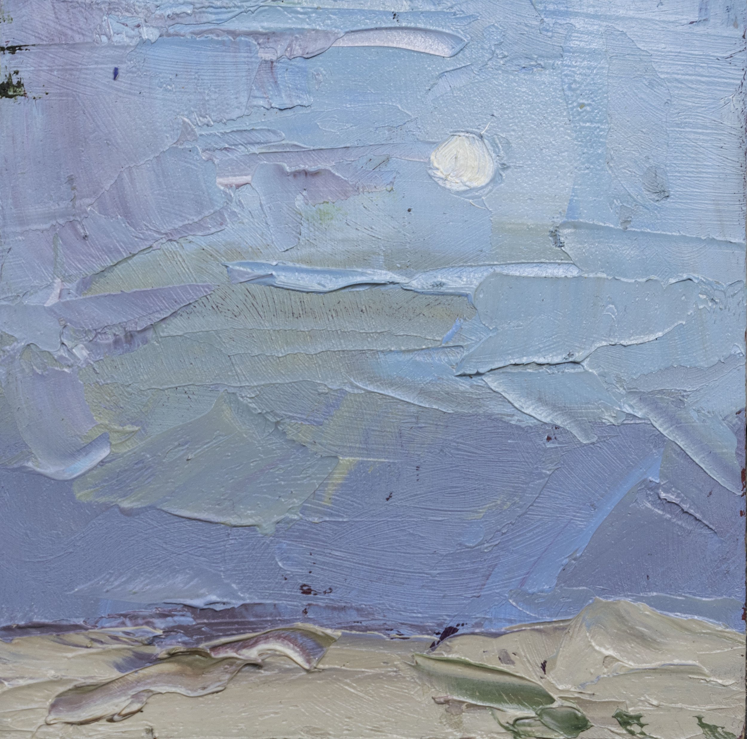 To the East, 4x4", oil on board, 2024, $25