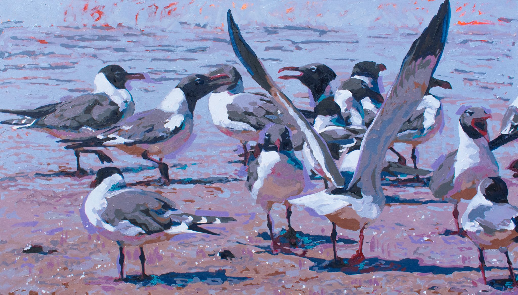 Beach Day, 24x42", oil on canvas, 2025, $1,750