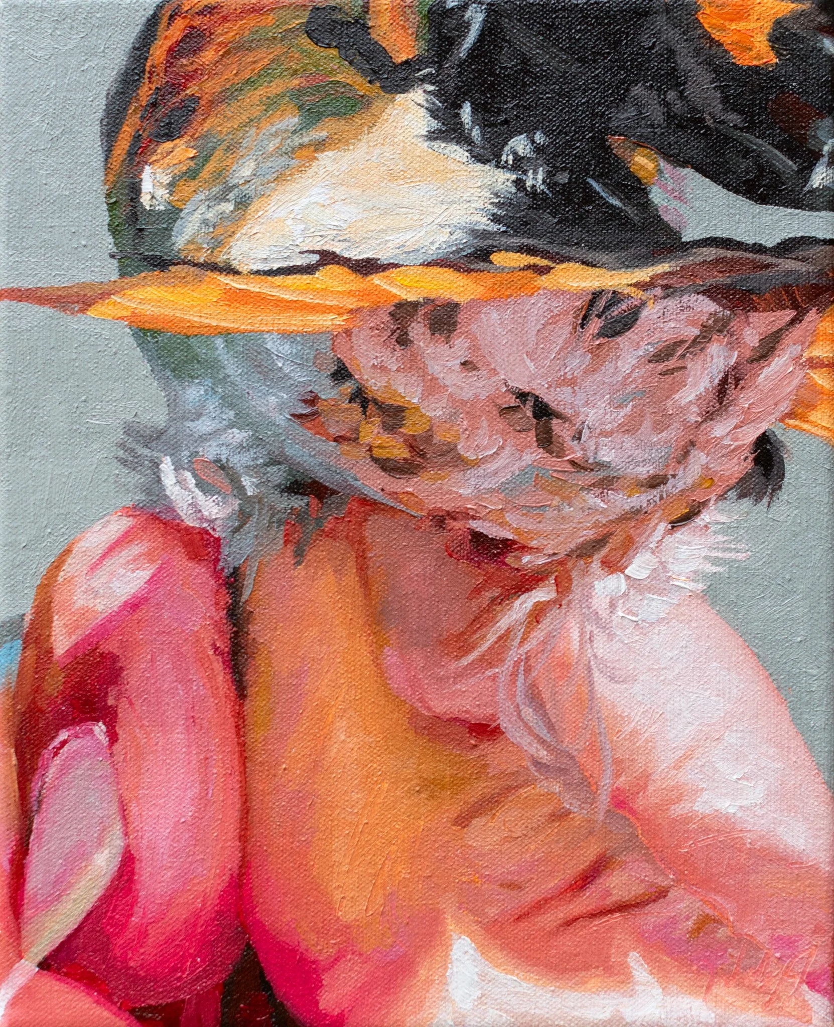 Redstart Glow, 10x8", oil on canvas, 2024, $160