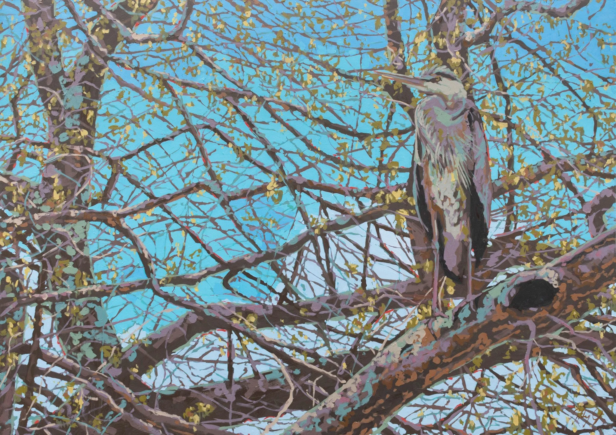 Perch, 30x42", oil on canvas, 2024, sold
