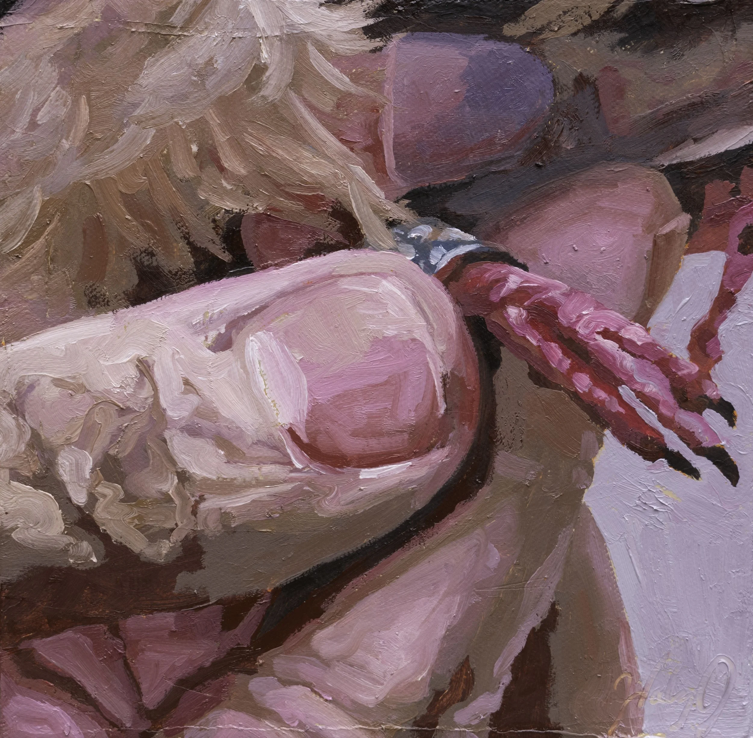 Clutch, 8x8", oil on canvas, 2024, $150