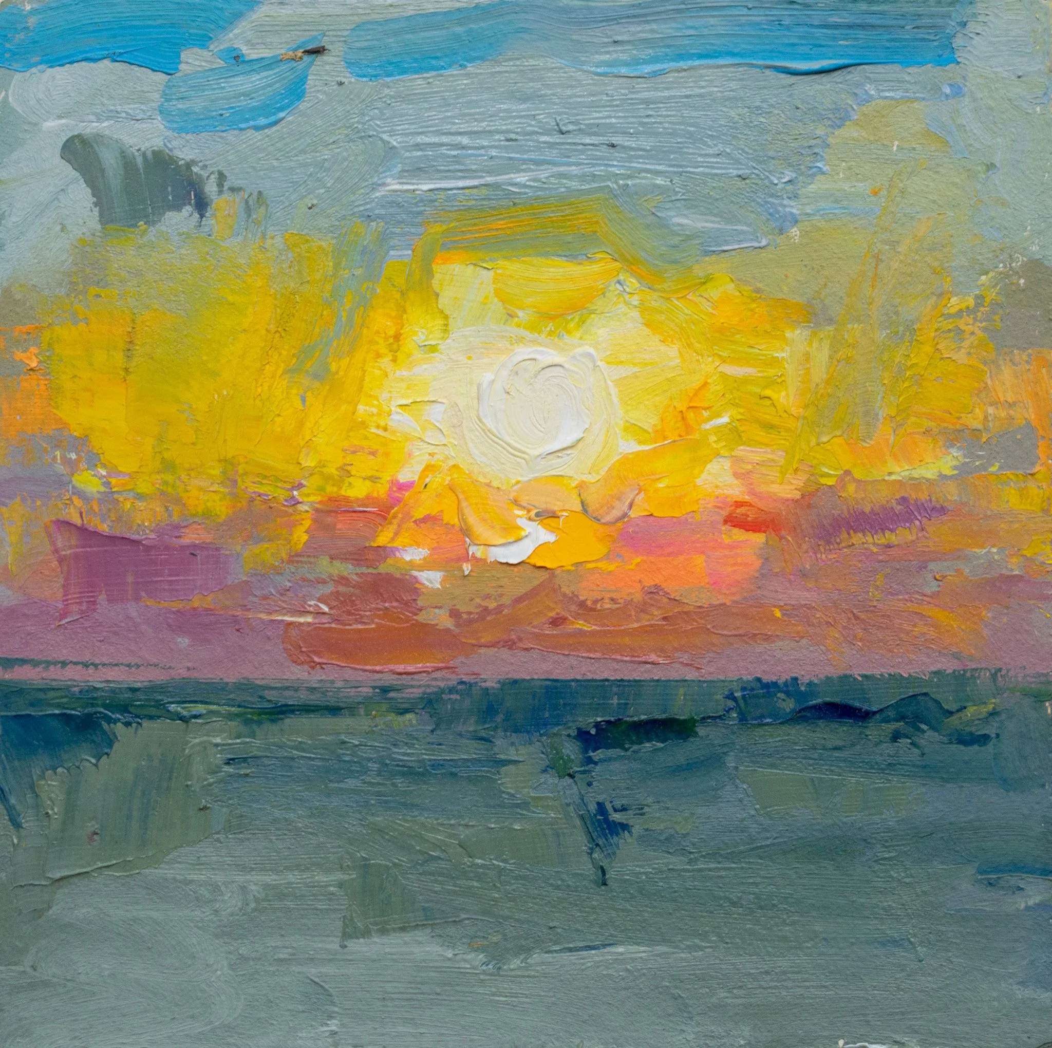 Before Dinner, 5x5", oil on board, 2024, sold