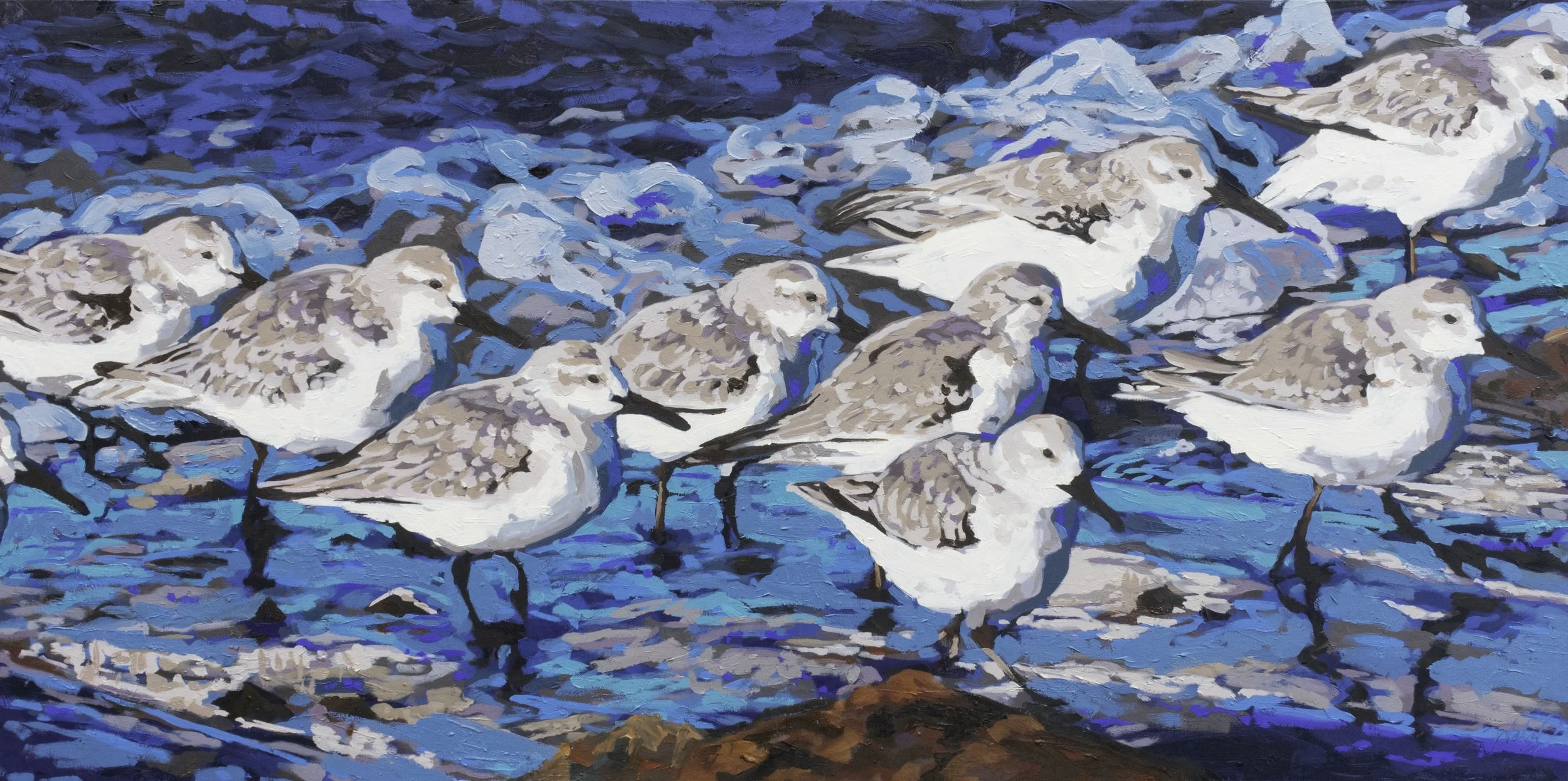 Ocean Tag, 20x40", oil on canvas, 2024, sold 
