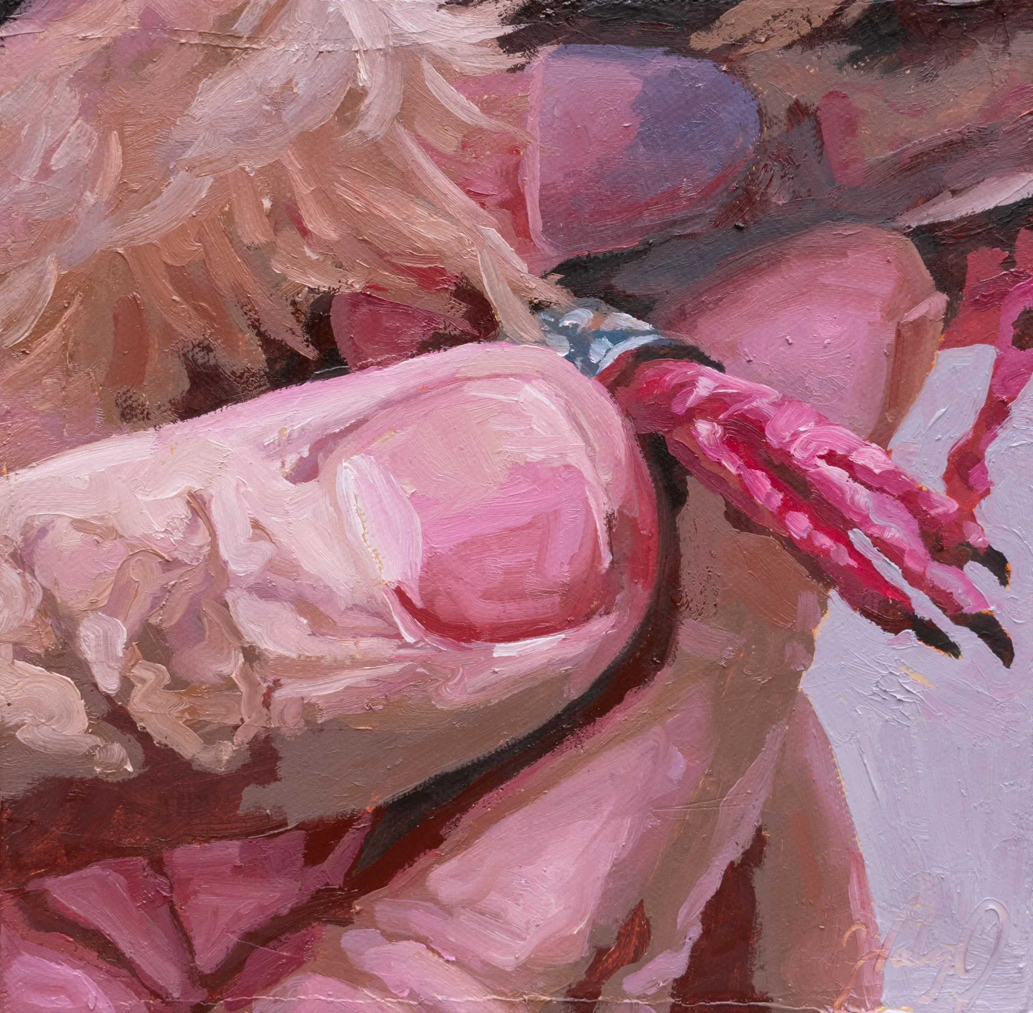 Clutch, 8x8", oil on canvas, 2024, $150