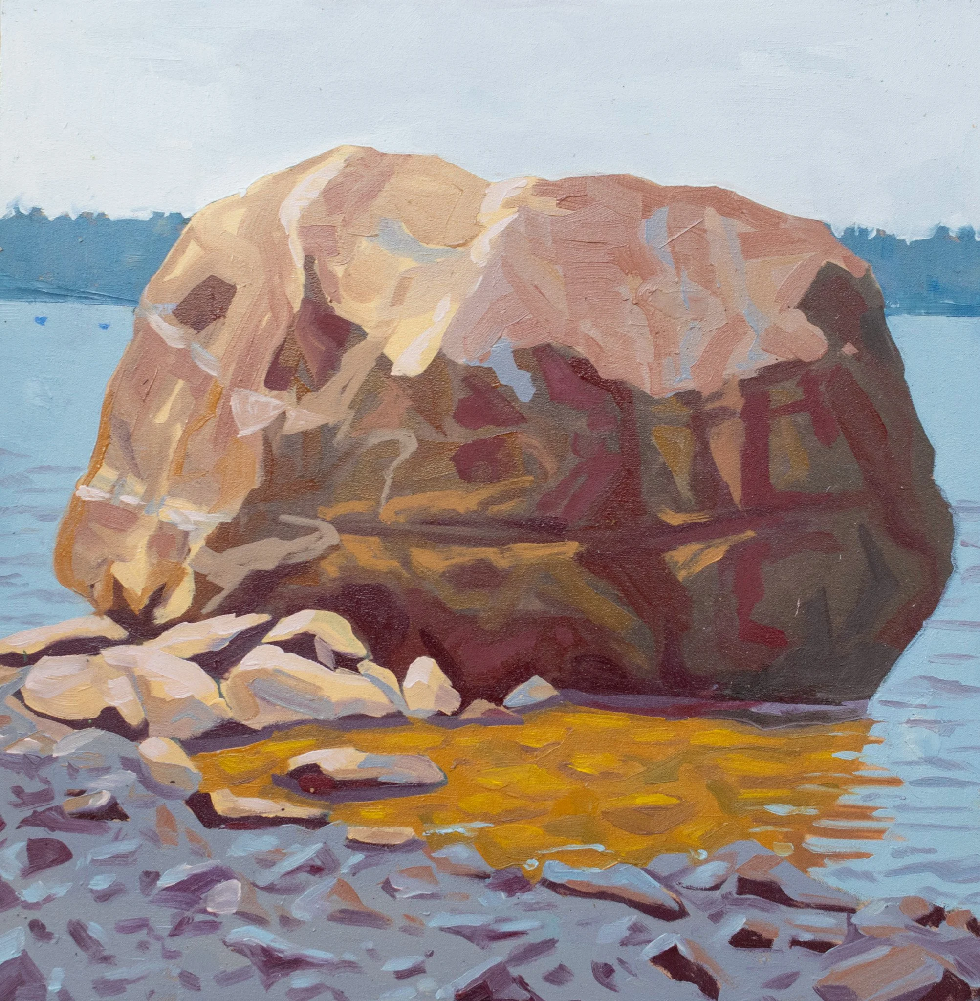 Golden Reflections, 12x12", oil on board, 2025, sold 