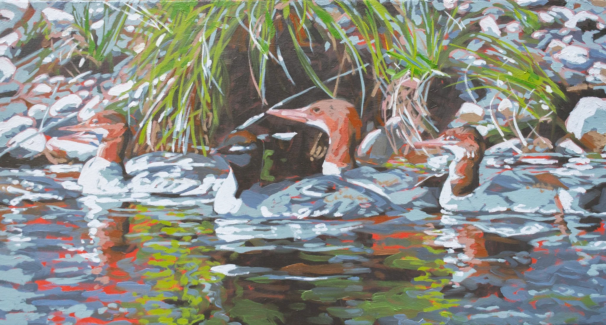 Life on the Allagash River, 16x30", oil on canvas, 2026, $950