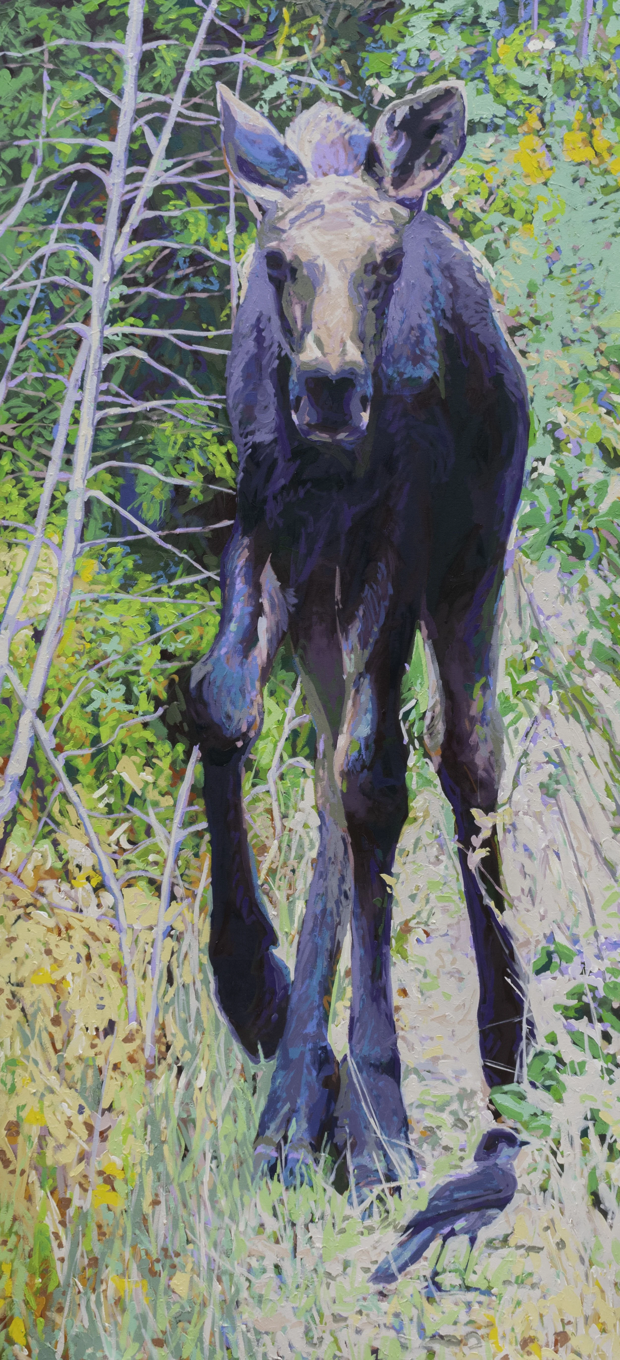 Hey Moose, 78x36", oil on canvas, 2026, $5,000