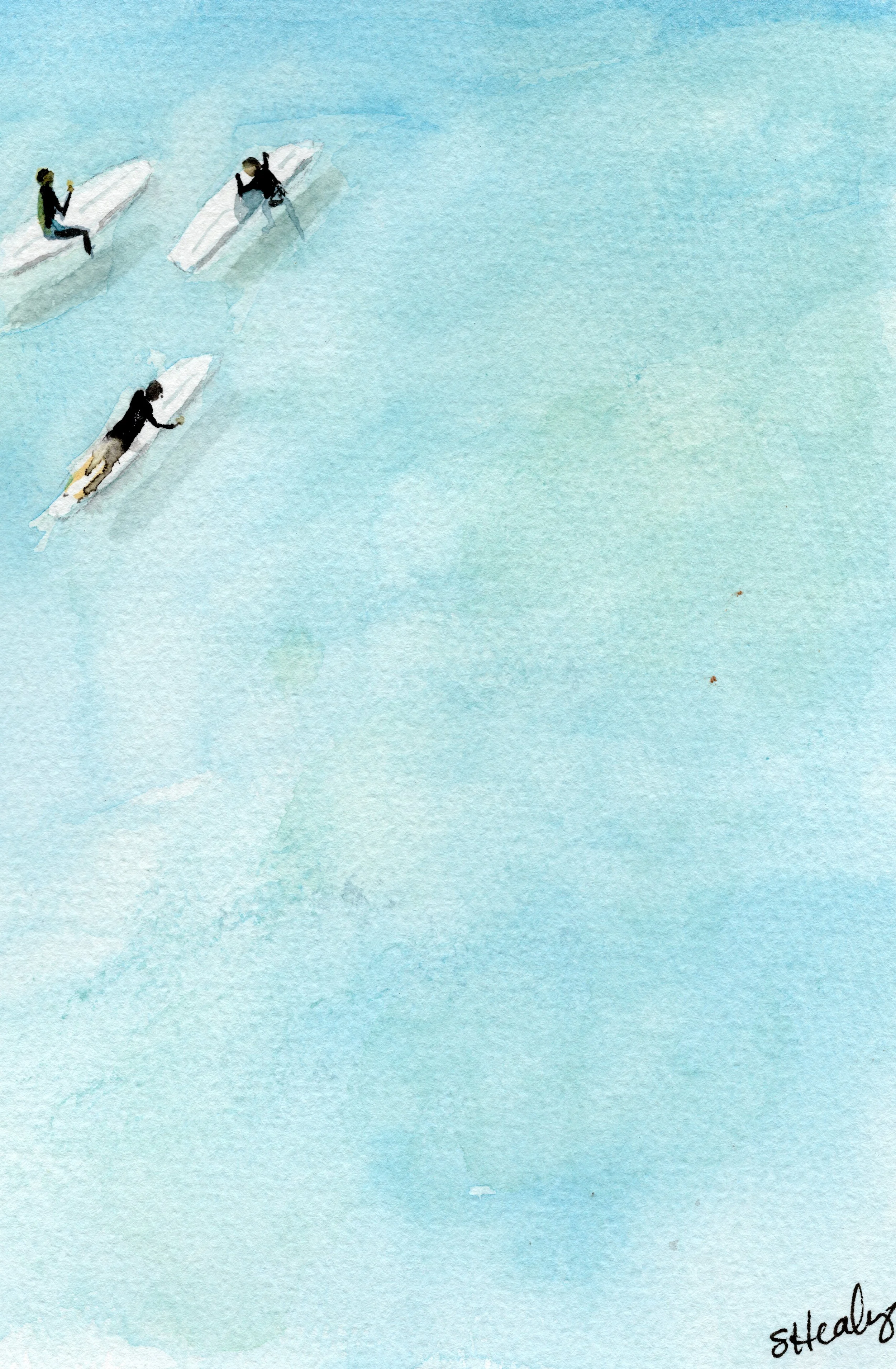 Three Surfers
