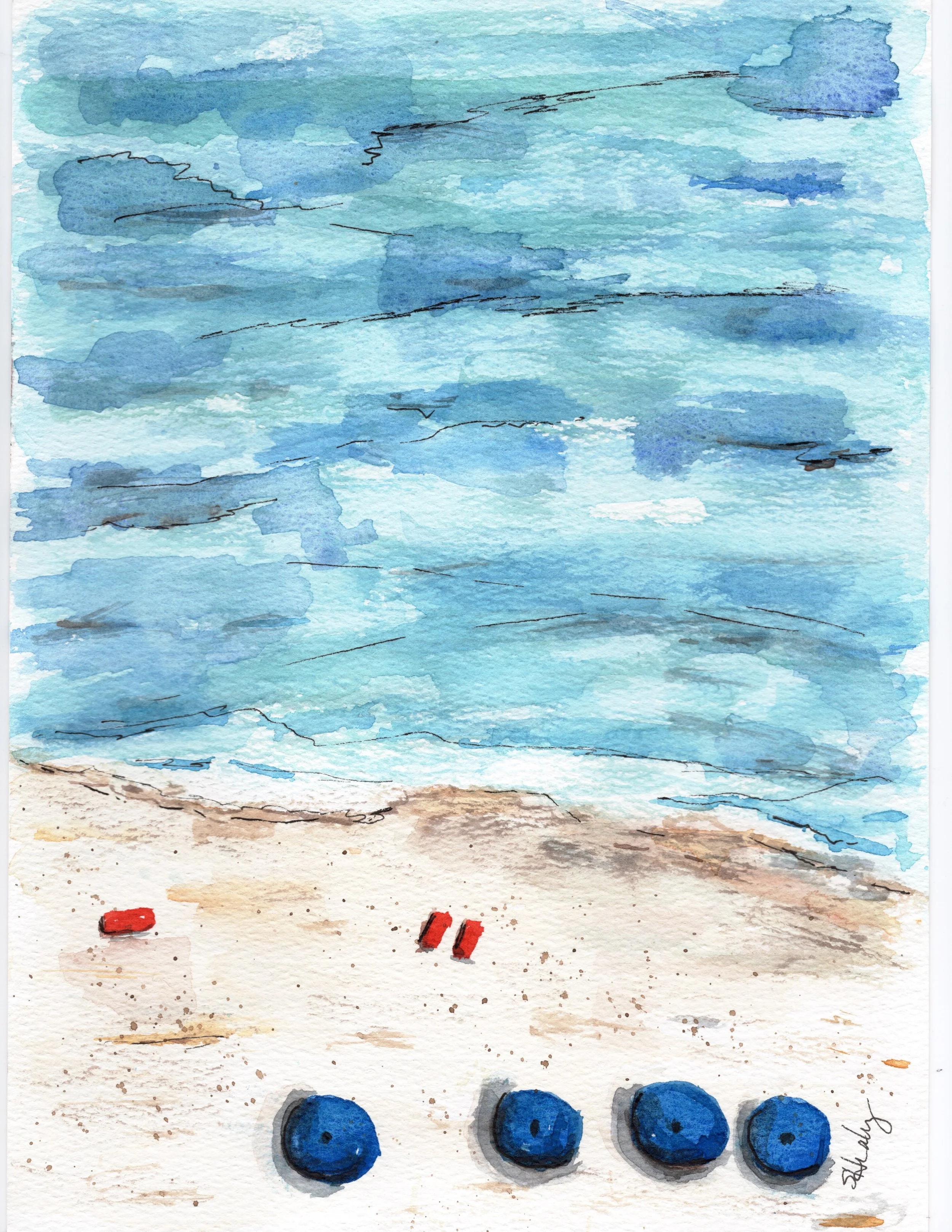 Beach Bum Original 8¼ × 11¼ inches