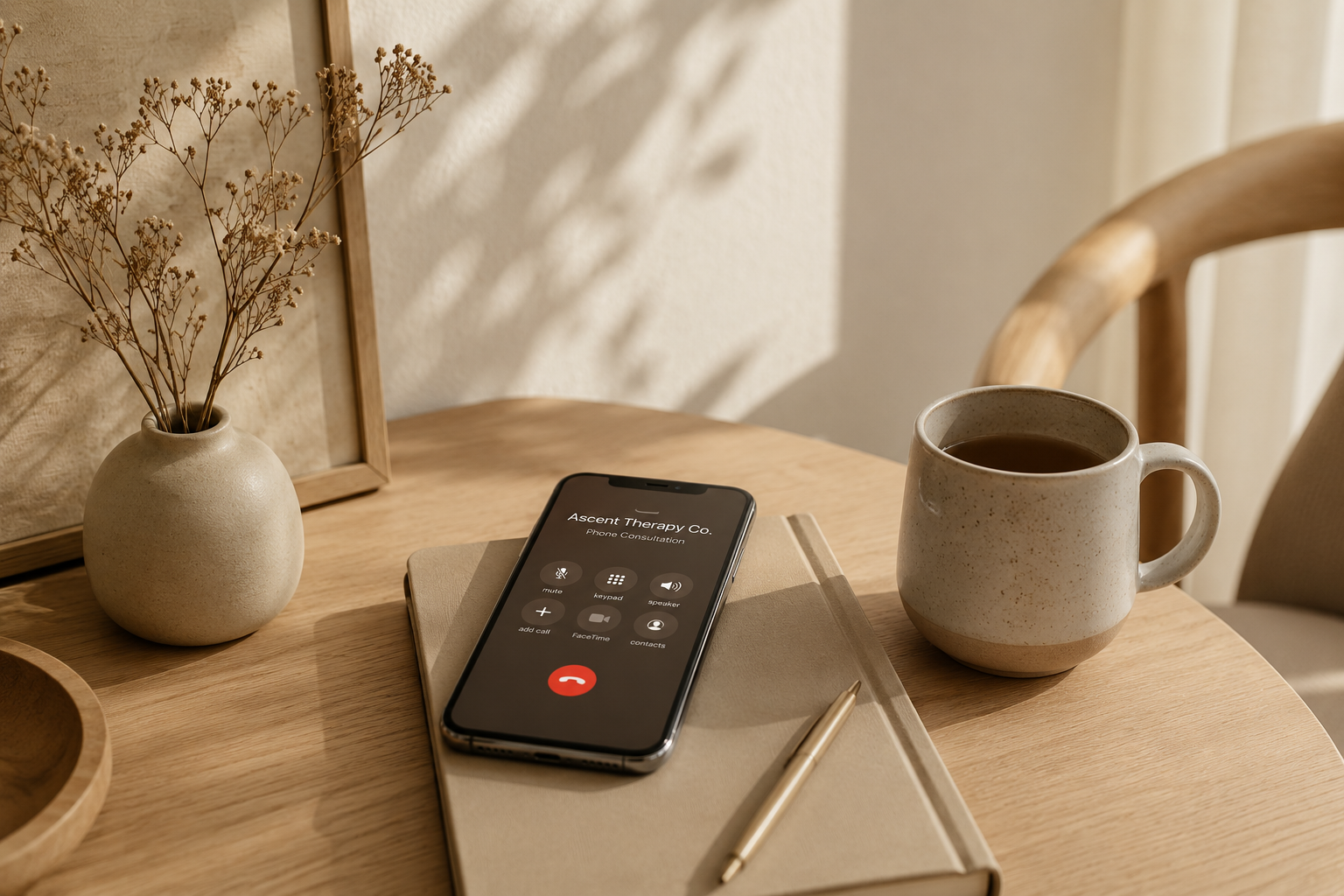 Initial consultation setup for virtual therapy.