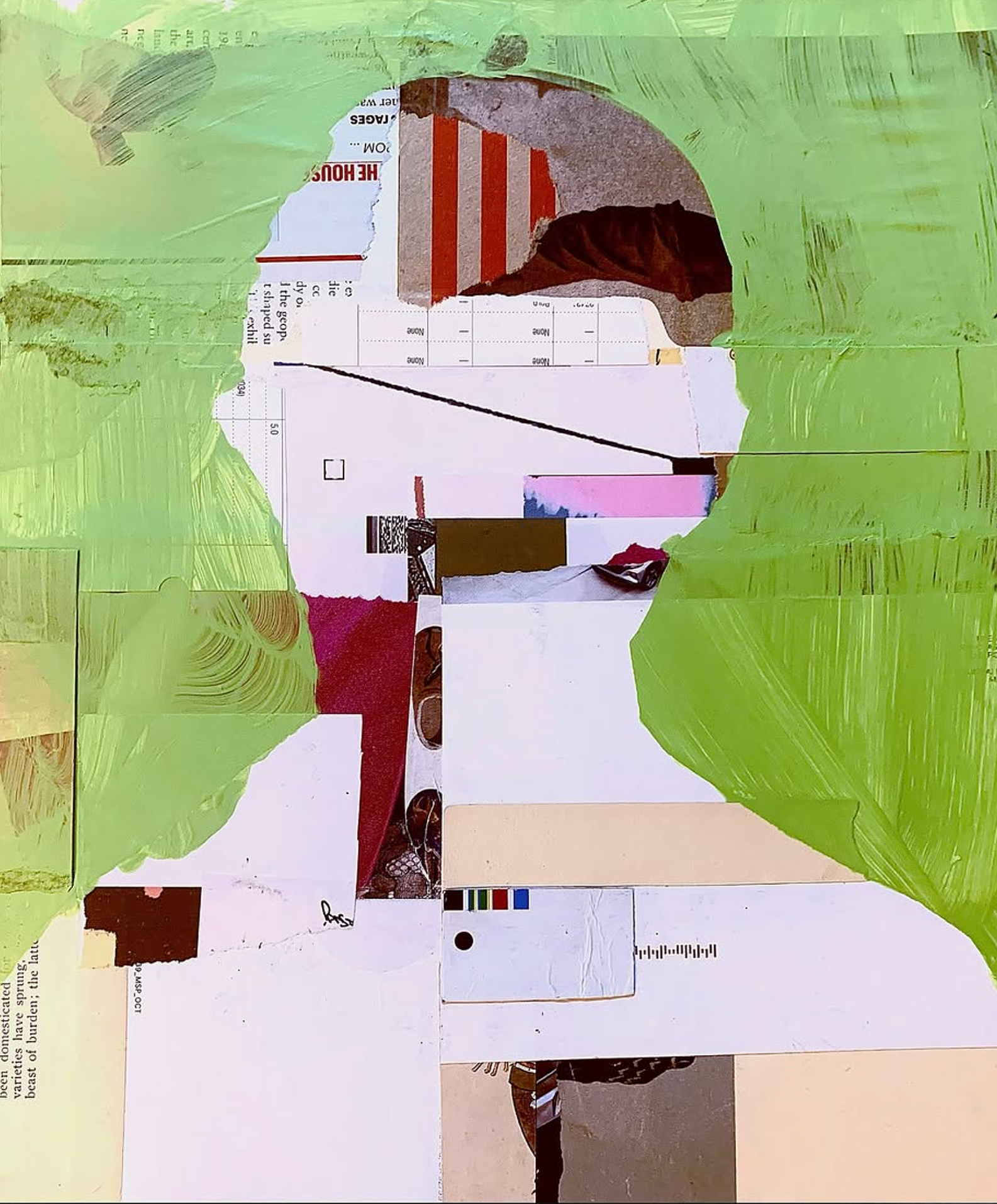 William Carlos Williams, 2024, collage, 12.5"H x 10.5"W