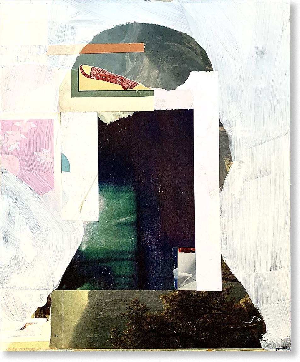jorge luis borges, 2024, collage, 12.5"H x 10.5"W
