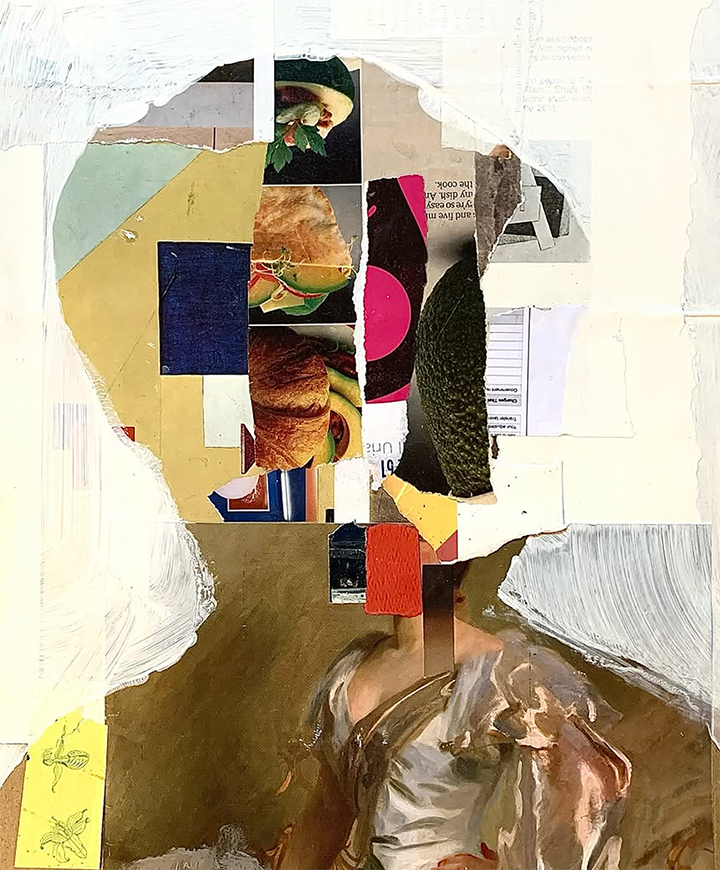 Sylvia Plath, 2024, collage, 12.5"H x 10.5"W