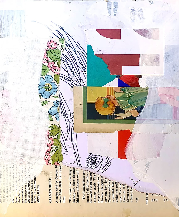 Vladimir Nabokov, 2024, collage, 12.5"H x 10.5"W