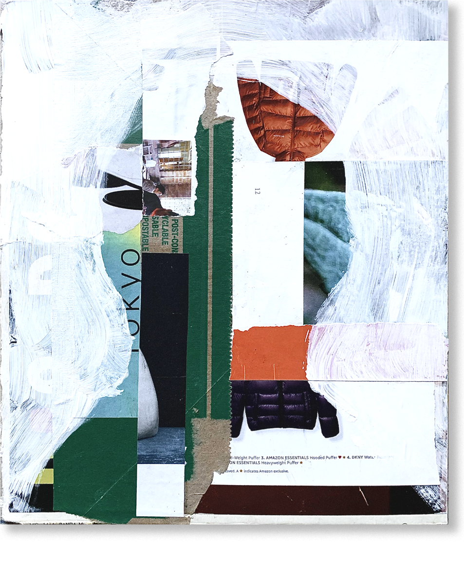the fragile poet, 2024, collage, 12.5"H x 10.5"W