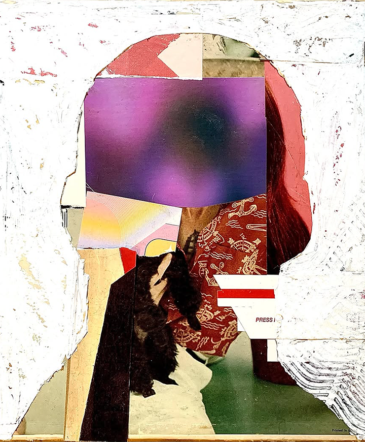 Langston Hughes, 2024, collage, 12.5"H x 10.5"W