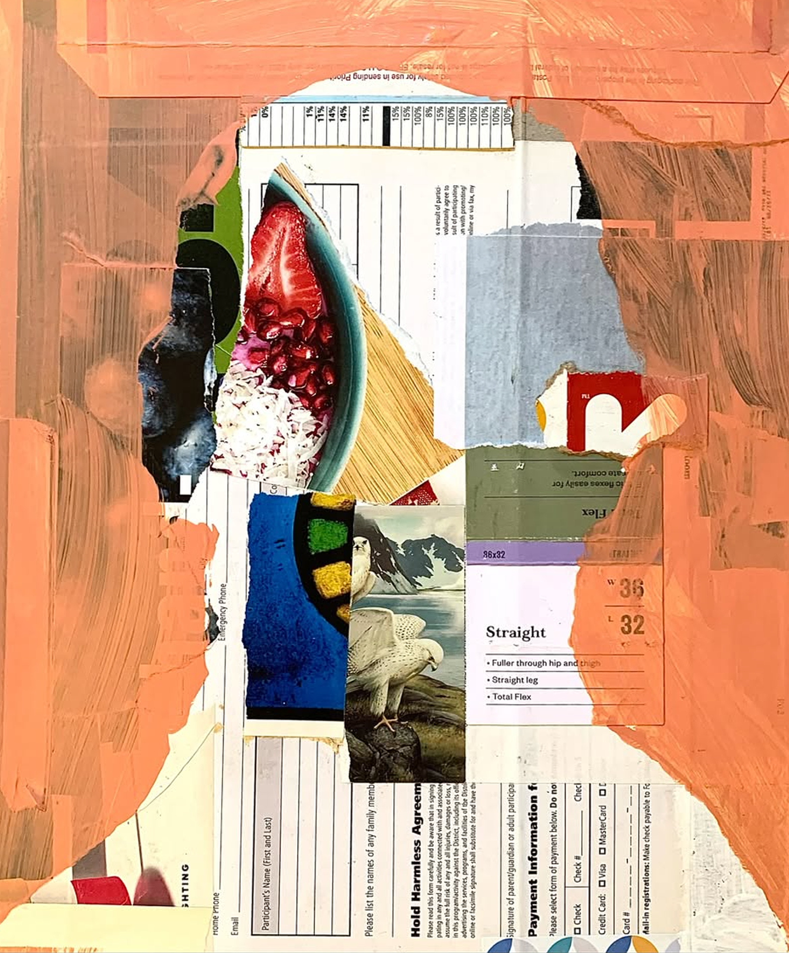 Wallace Stevens, 2024, collage, 12.5"H x 10.5"W