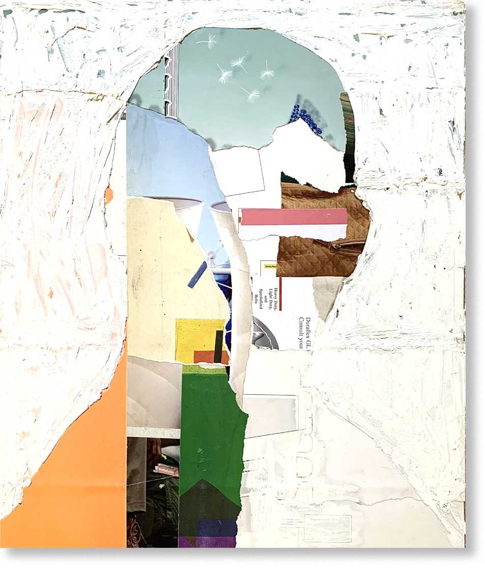 robert frost, 2024, collage, 12.5"H x 10.5"W