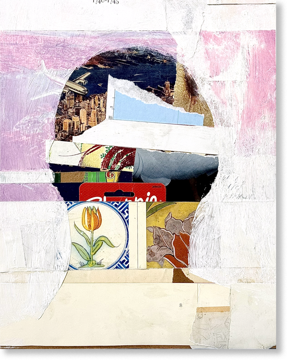 the fragrant poet, 2024, collage, 12.5"H x 10.5"W