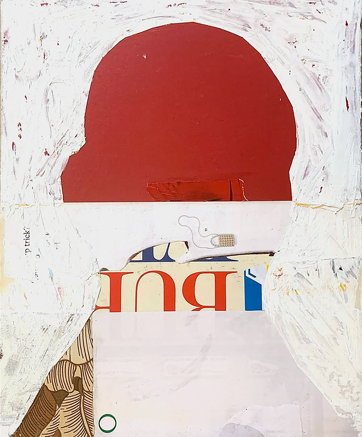 Sappho, 2024, collage, 12.5"H x 10.5"W