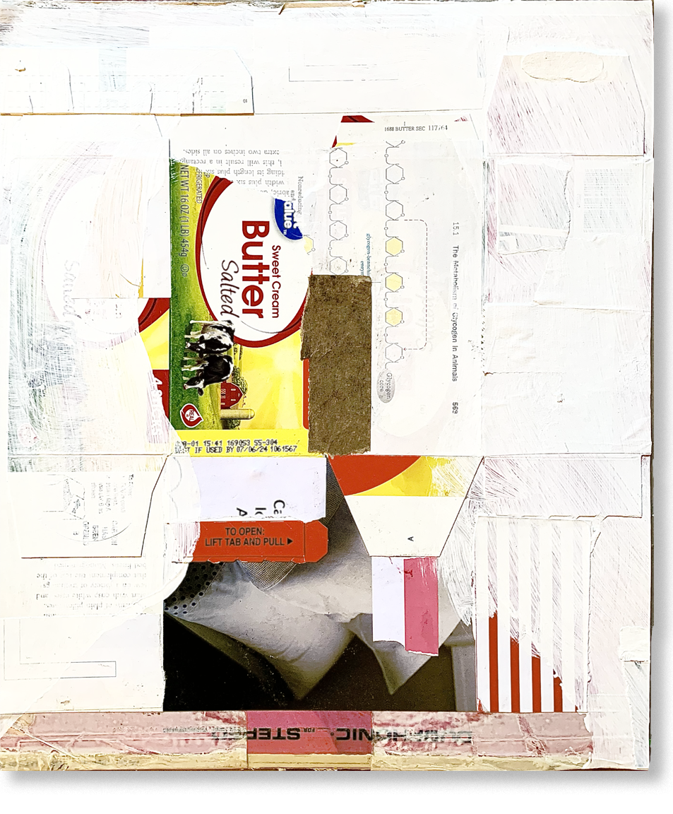 the invisible poet, 2024, collage, 12.5"H x 10.5"W