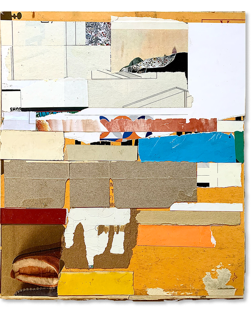 muf._f{Le, collage, 12.5"H x 10.5"W