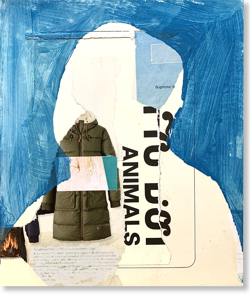 mary oliver, 2024, collage, 12.5"H x 10.5"W