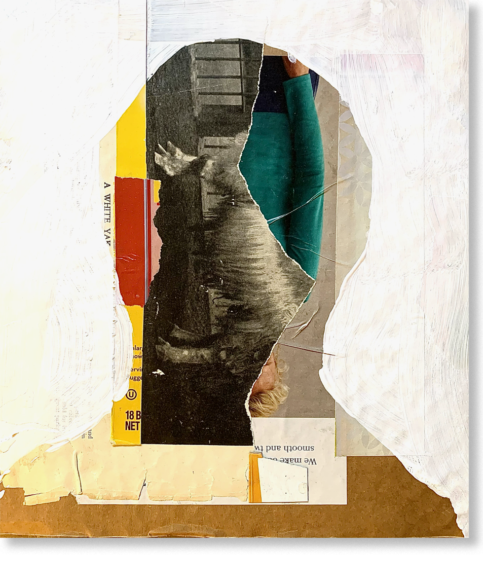the whispering poet, 2024, collage, 12.5"H x 10.5"W
