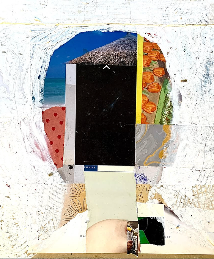 Emily Dickinson, 2024, collage, 12.5"H x 10.5"W