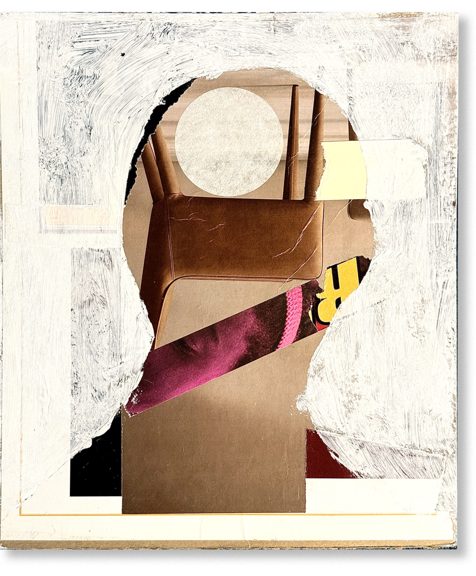 the dancing poet, 2024, collage, 12.5"H x 10.5"W