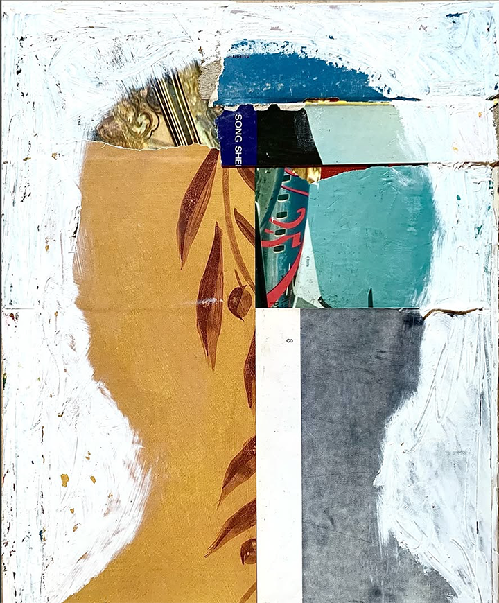 Gertrude Stein, 2024, collage, 12.5"H x 10.5"W