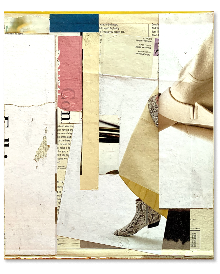 couplean d{just black, collage, 12.5"H x 10.5"W