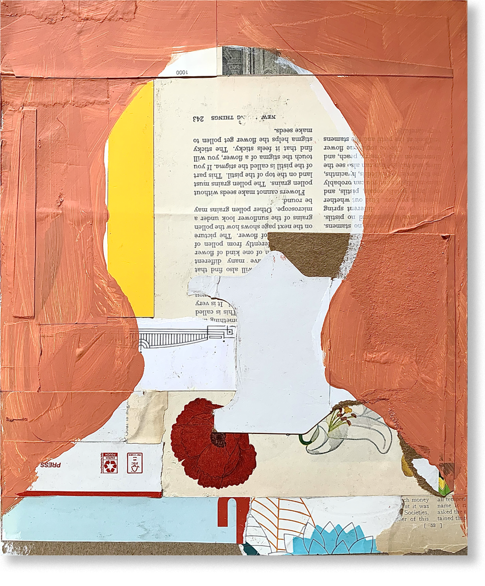 the grateful poet, 2024, collage, 12.5"H x 10.5"W