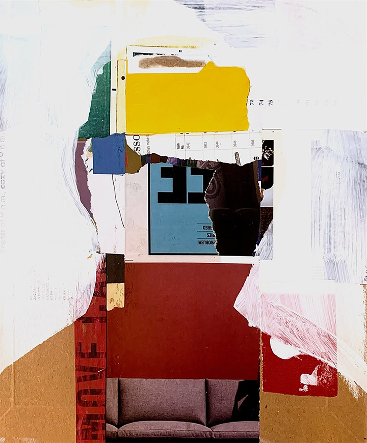 T. S. Eliot, 2024, collage, 12.5"H x 10.5"W