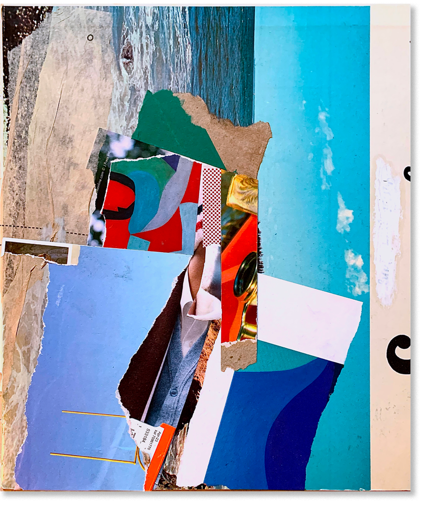 cer.ta{i_nl-iFe_, collage, 12.5"H x 10.5"W