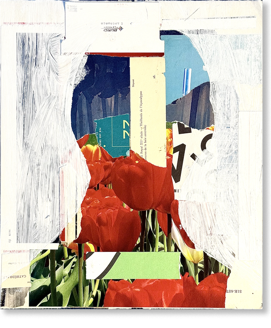 the apocalyptic poet, 2024, collage, 12.5"H x 10.5"W