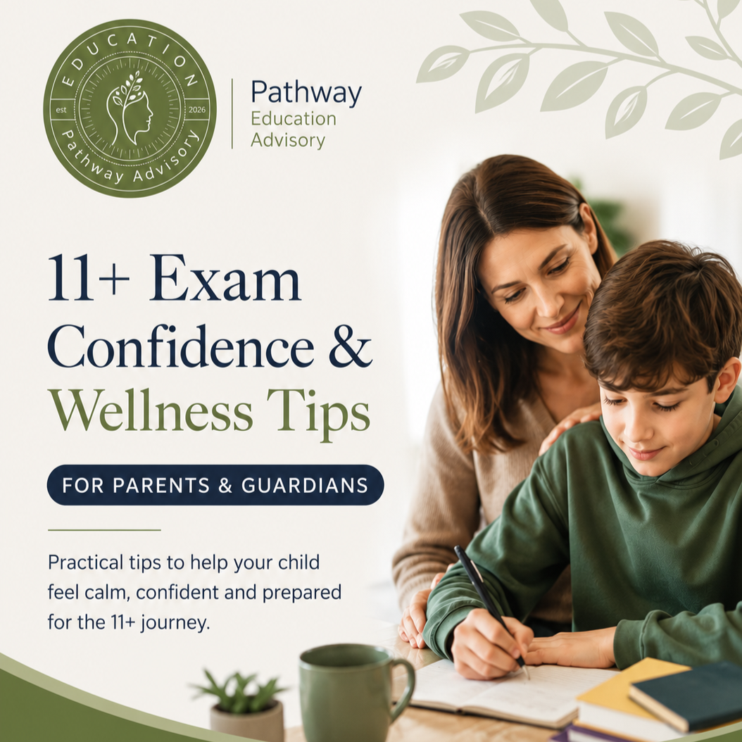 11+ Exam Confidence & Wellbeing Tips -  Parents/guardians