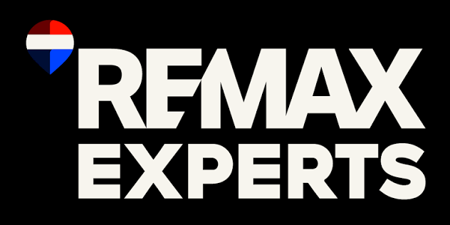 RE/MAX Experts logo with a black background, RE/MAX balloon icon in the top left corner.