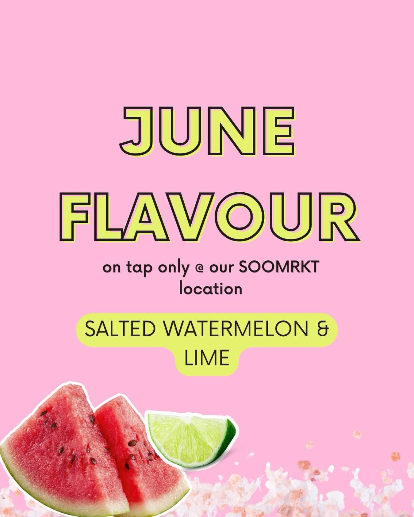 🍉✨ JUNE&rsquo;S TAP FLAVOUR IS HERE ✨🍉

Say hello to Salted Watermelon &amp; Lime&hellip; the ultimate summer refresher. 🌞

Sweet, juicy watermelon meets bright, zesty lime with just a hint of salt to make every sip pop. Think poolside vibes, sunn