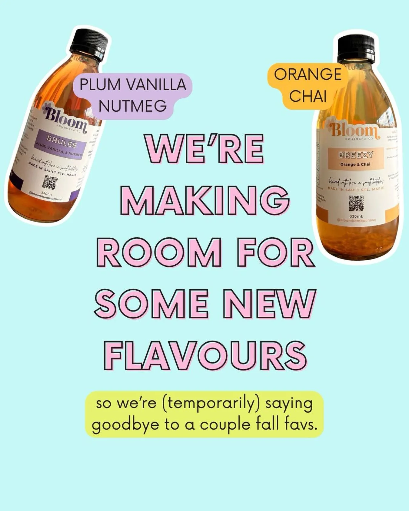 A little &ldquo;see you later&rdquo; to two cozy favourites ✨🍂

Our Orange Chai (BREEZY) and Plum Vanilla Nutmeg (BR&Ucirc;L&Eacute;E) flavours will be retiring for a bit while we make room for some NEW and fun flavours we&rsquo;ve been working on ?