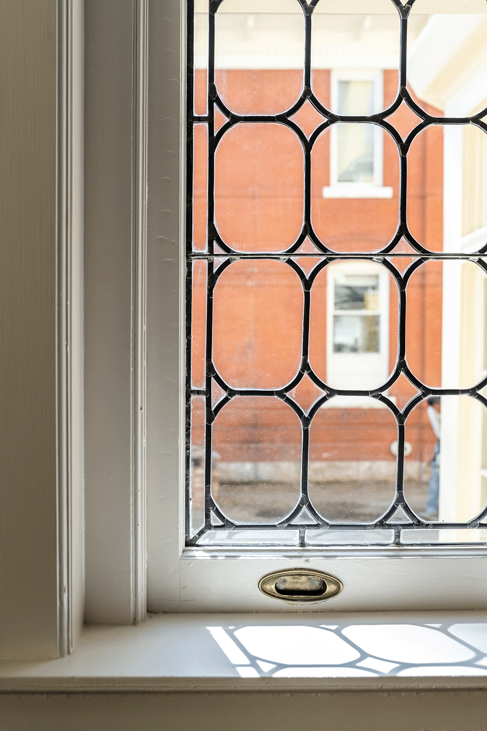 Original leaded glass window.