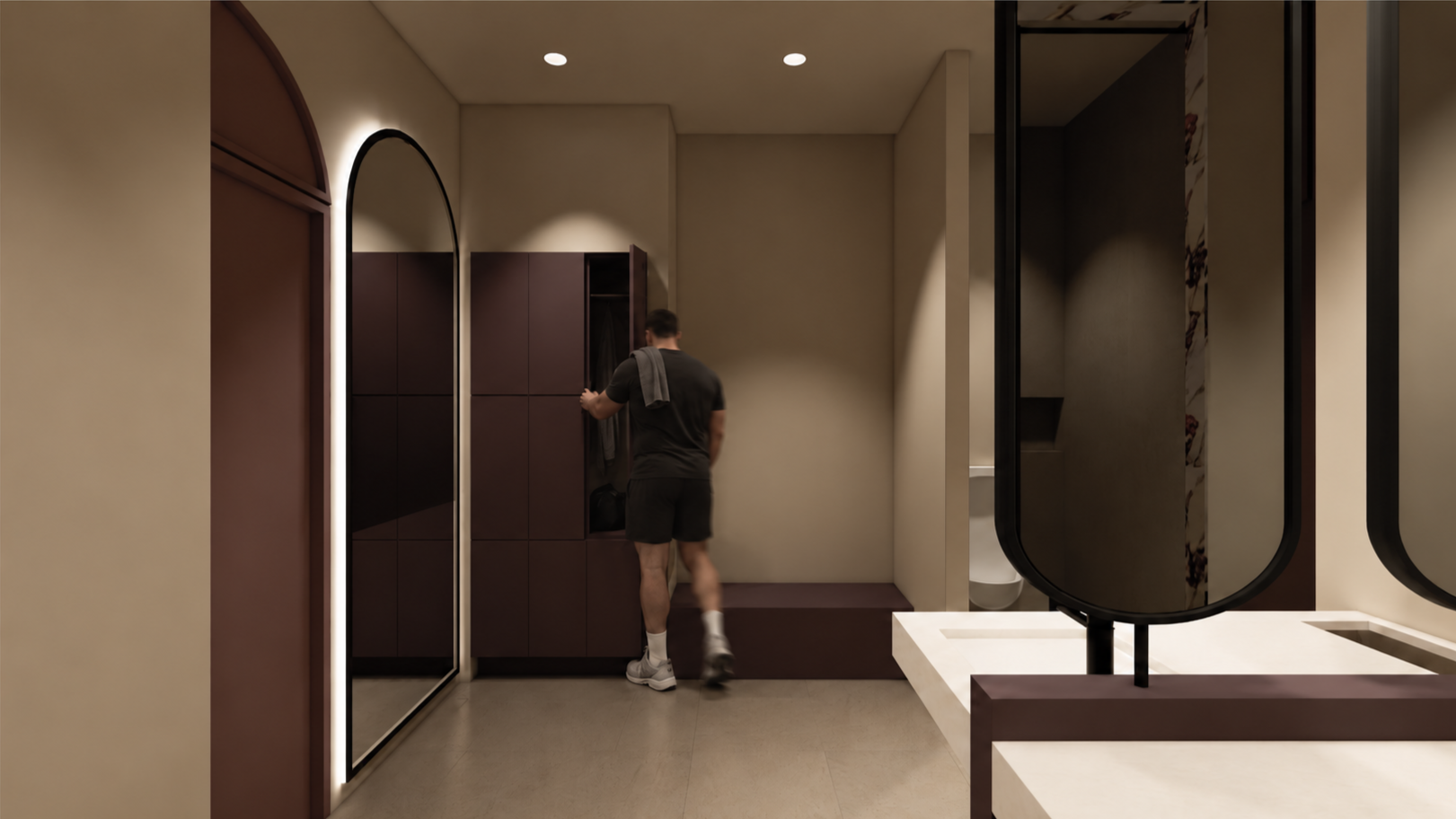 Rendering of Men's Change Room