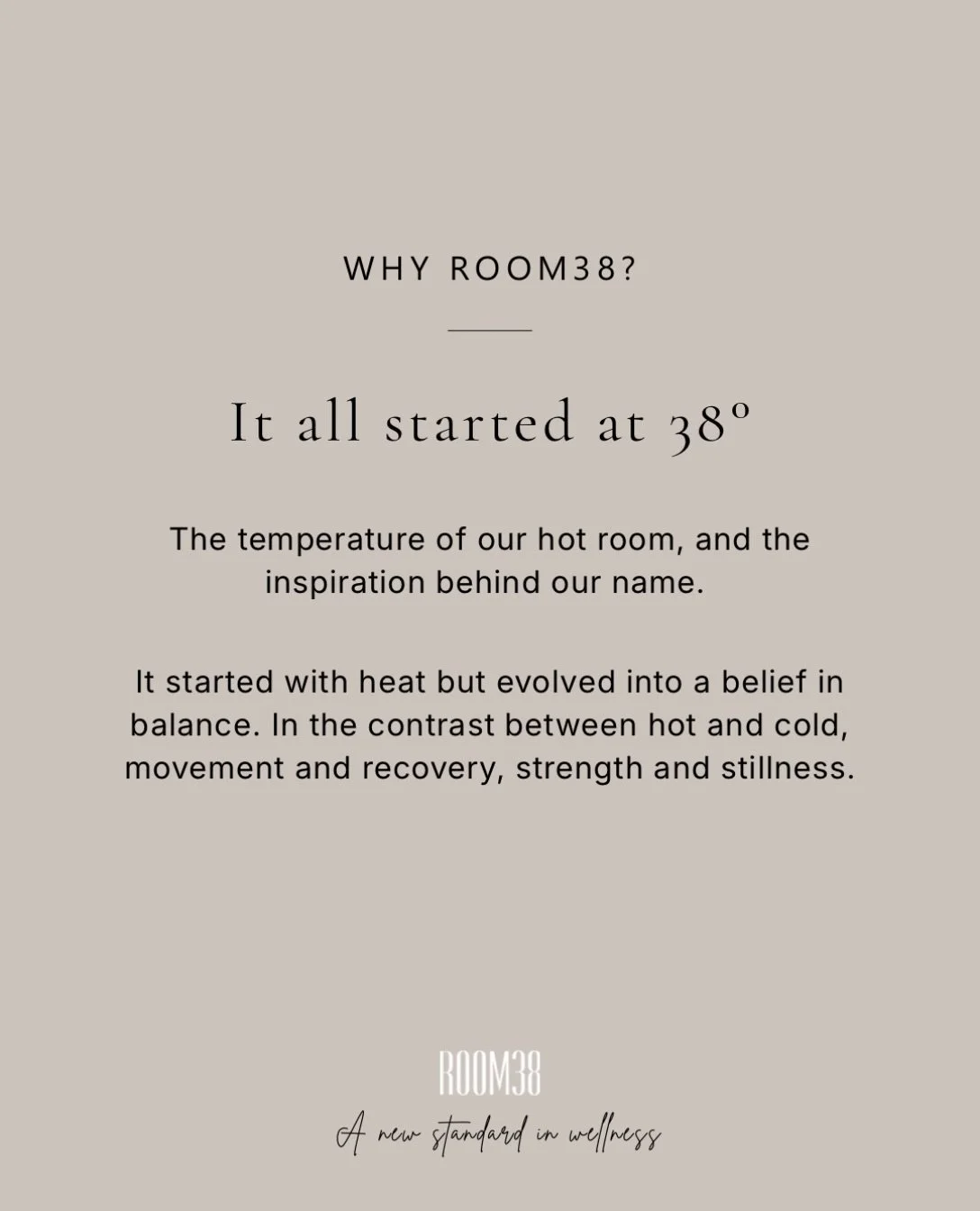 Rooted in heat. Inspired by balance. Designed for movement.

The story behind ROOM38.

#ROOM38 #MississaugaWellness #Movement #Recovery #Pilates