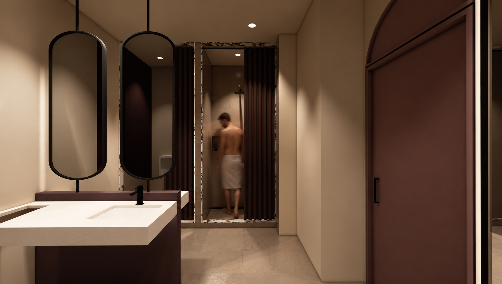 Rendering of Men's Change Room