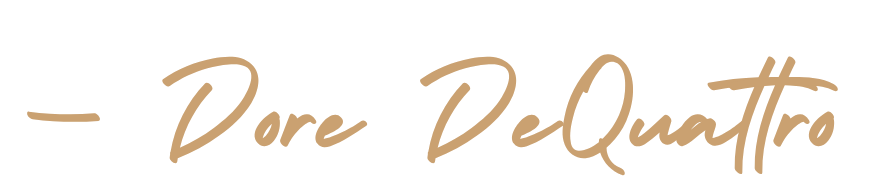 Stylized text logo that reads 'Dare DeQuattro' in cursive font.